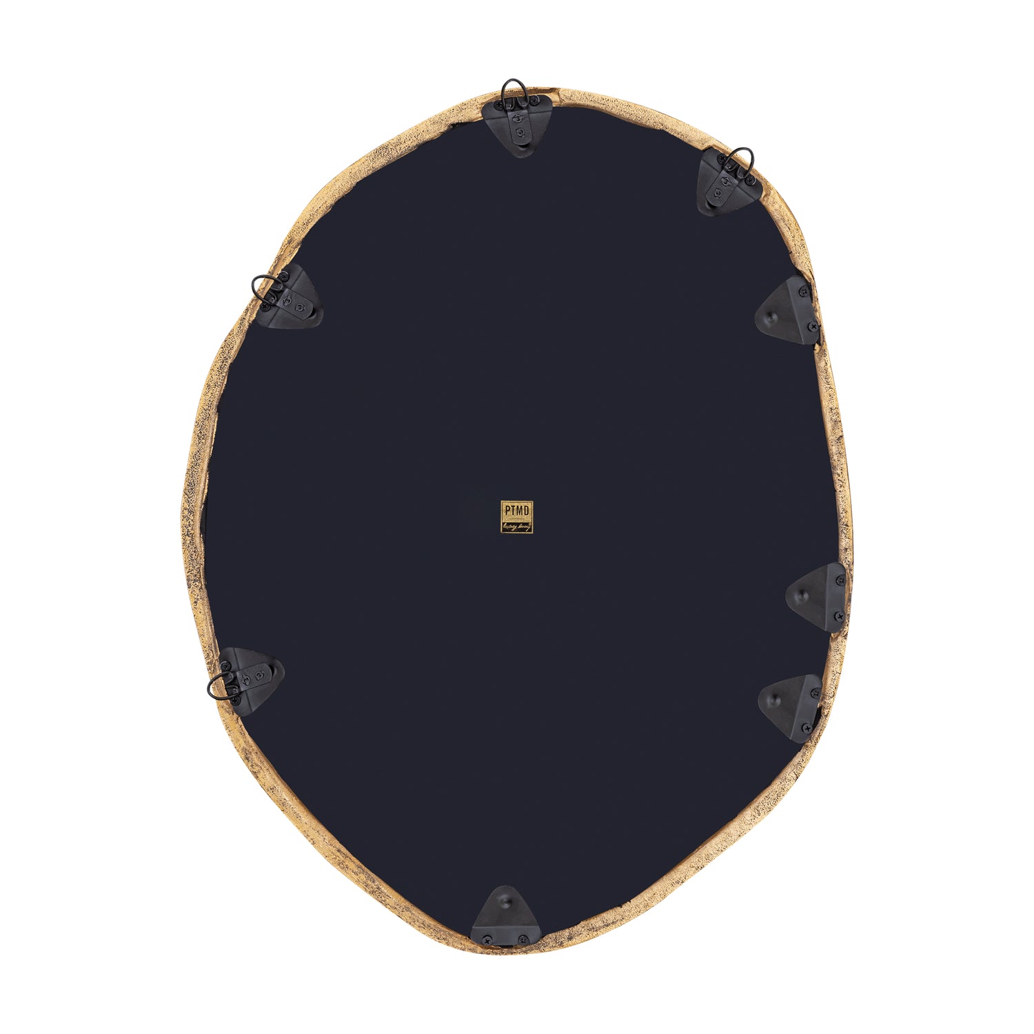 Paislie Brass Organic Shaped Mirror Round
