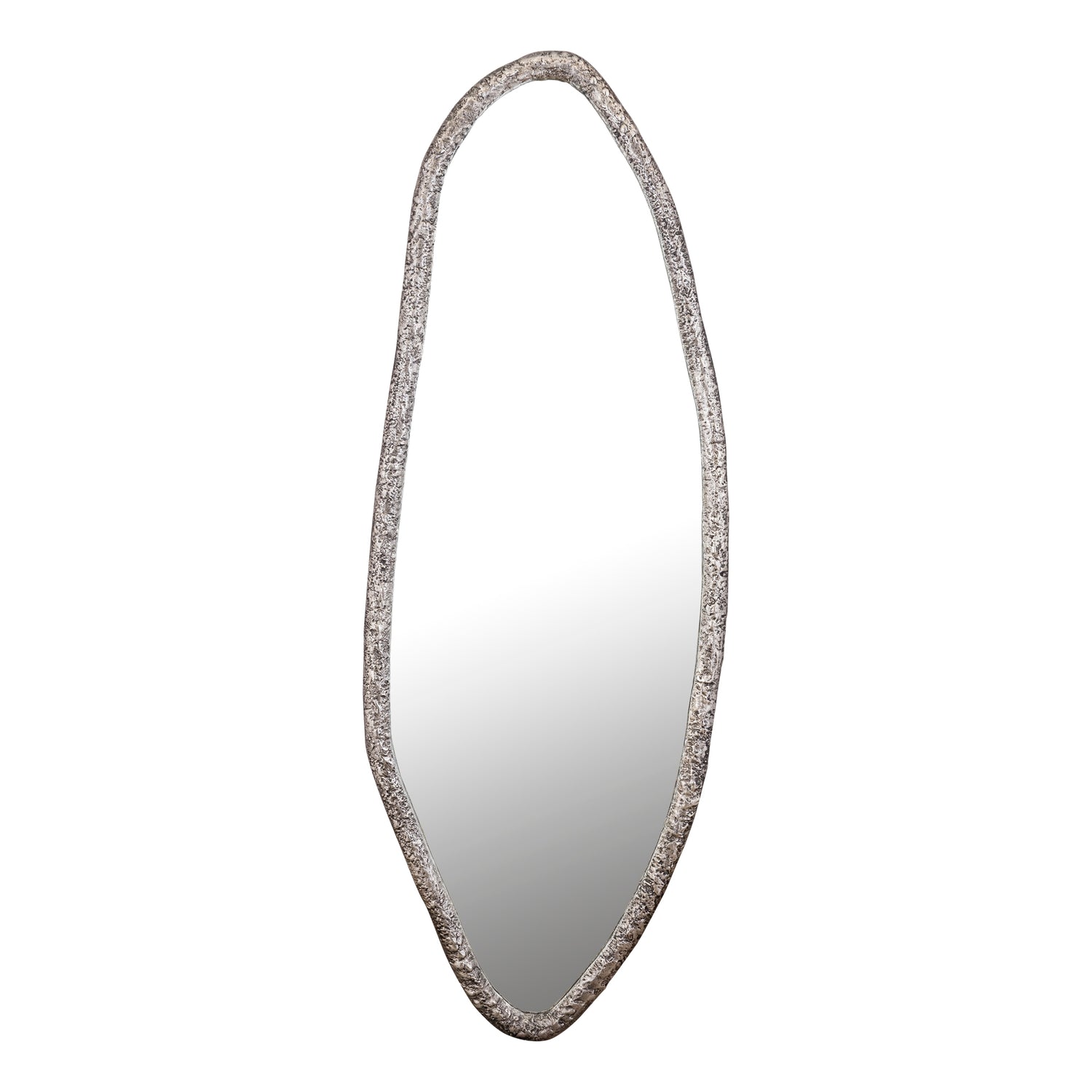 Paislie Nickel Organic Shaped Mirror Oval