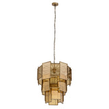 Loucas Brass Lustre Glass Hanging Lamp Layers L