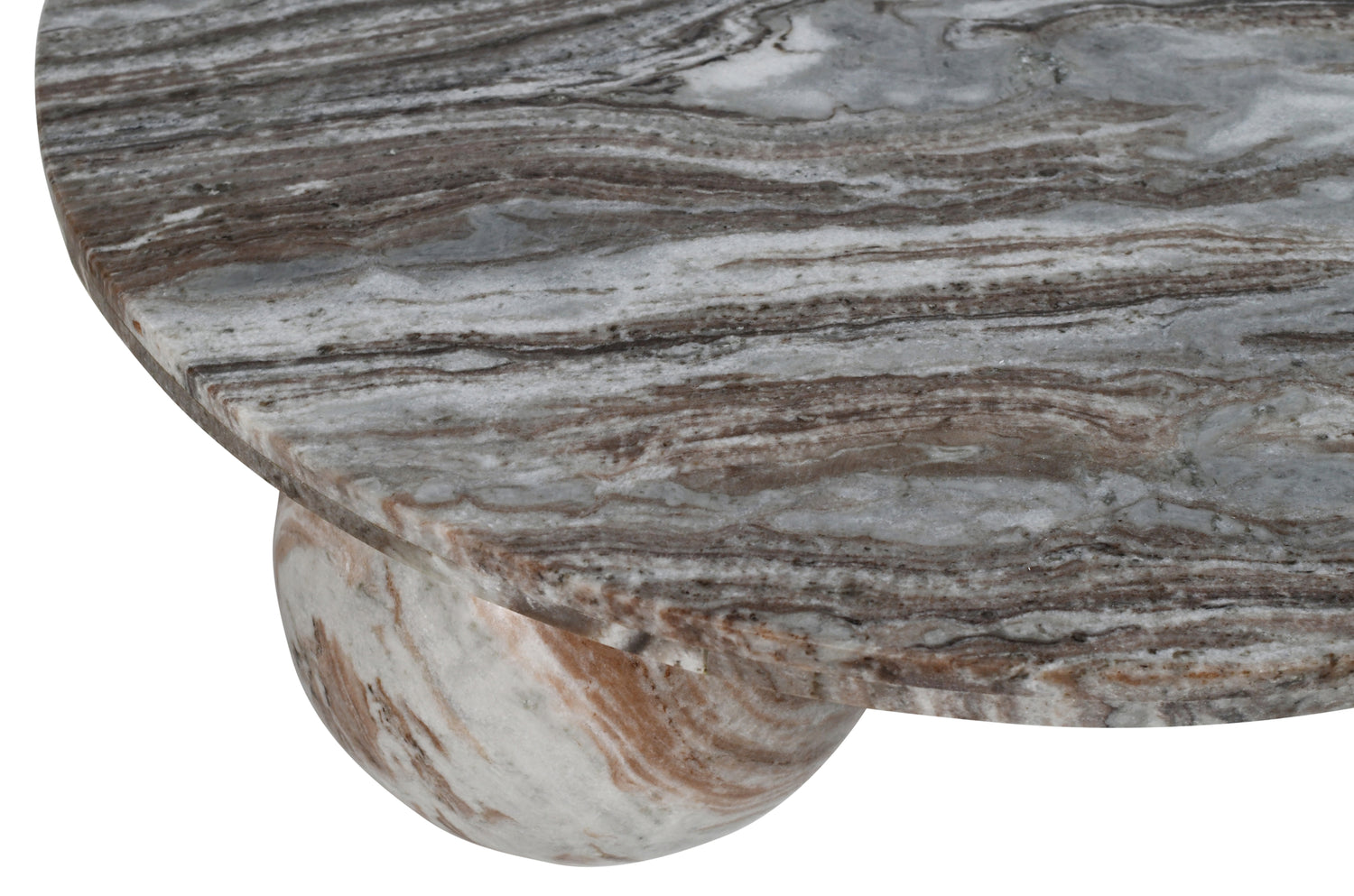 Diro Beige Marble 3 Ball Coffeetable Round