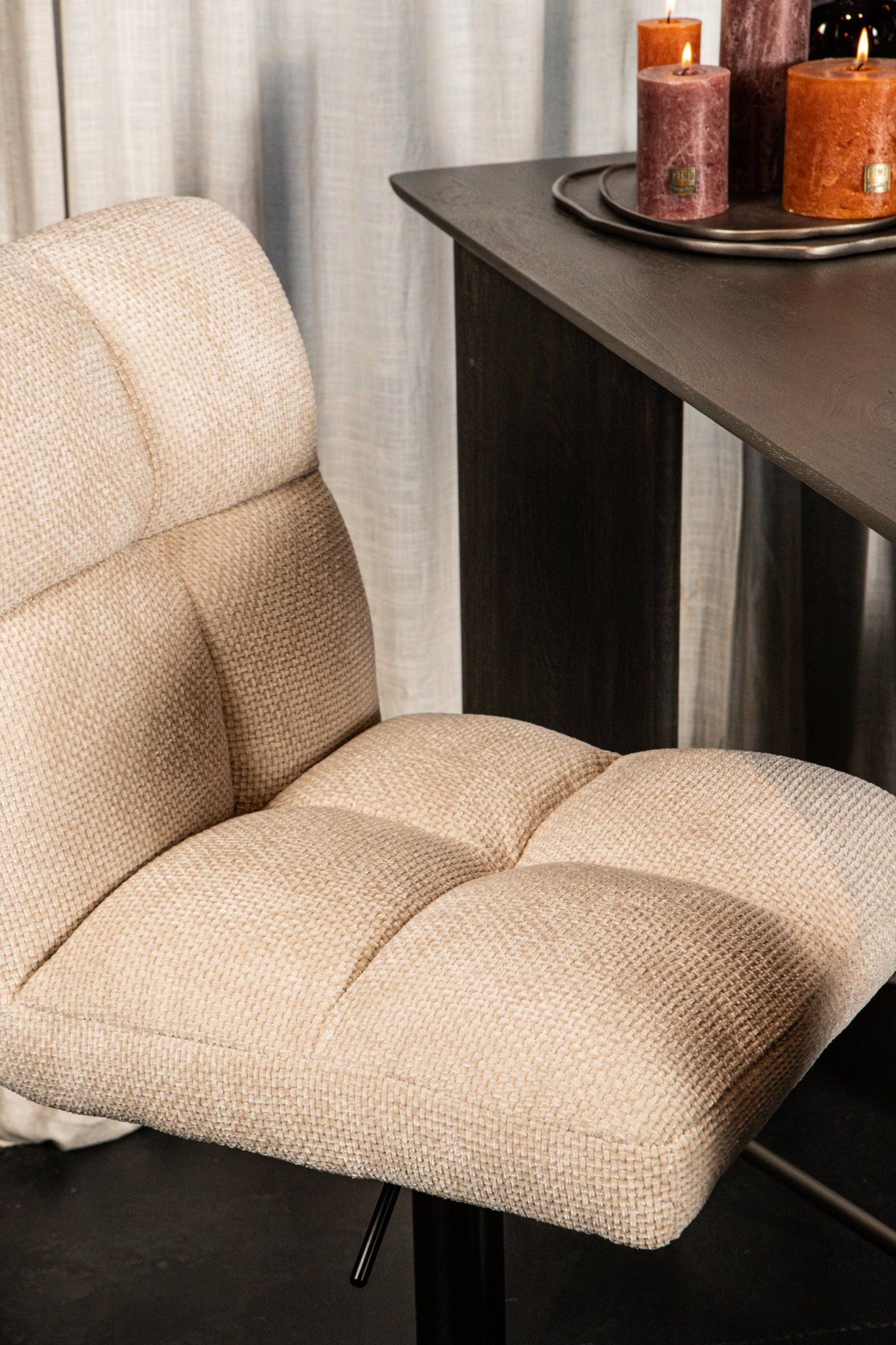 Milan Bar Chair Adjustable Cream (set of 2)