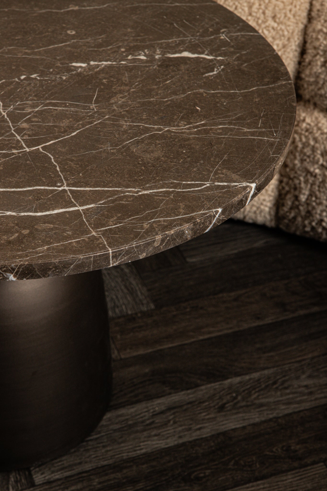 Patras Side Table Brown Marble