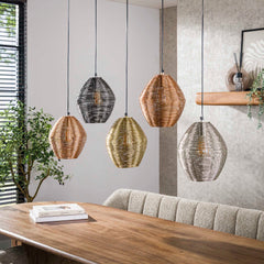 Hanglamp met 5 Lampen Web Mix - 118x26x150 cm - Mat Nikkel Mix Color