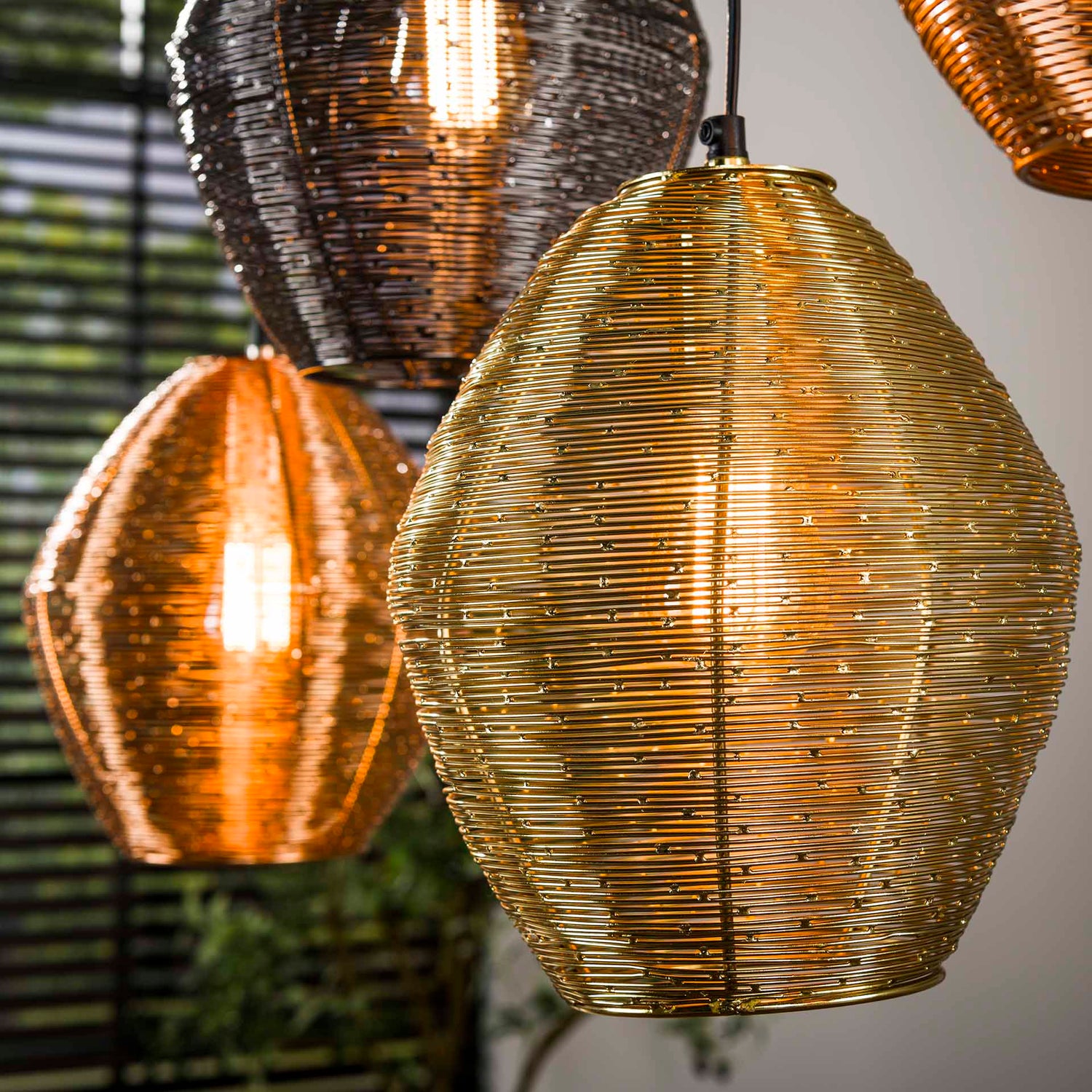 Hanglamp met 5 Lampen Web Mix - 118x26x150 cm - Mat Nikkel Mix Color