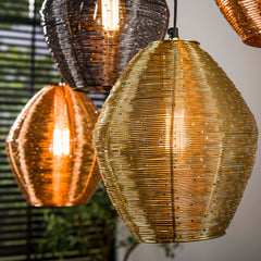 Hanglamp met 5 Lampen Web Mix - 118x26x150 cm - Mat Nikkel Mix Color