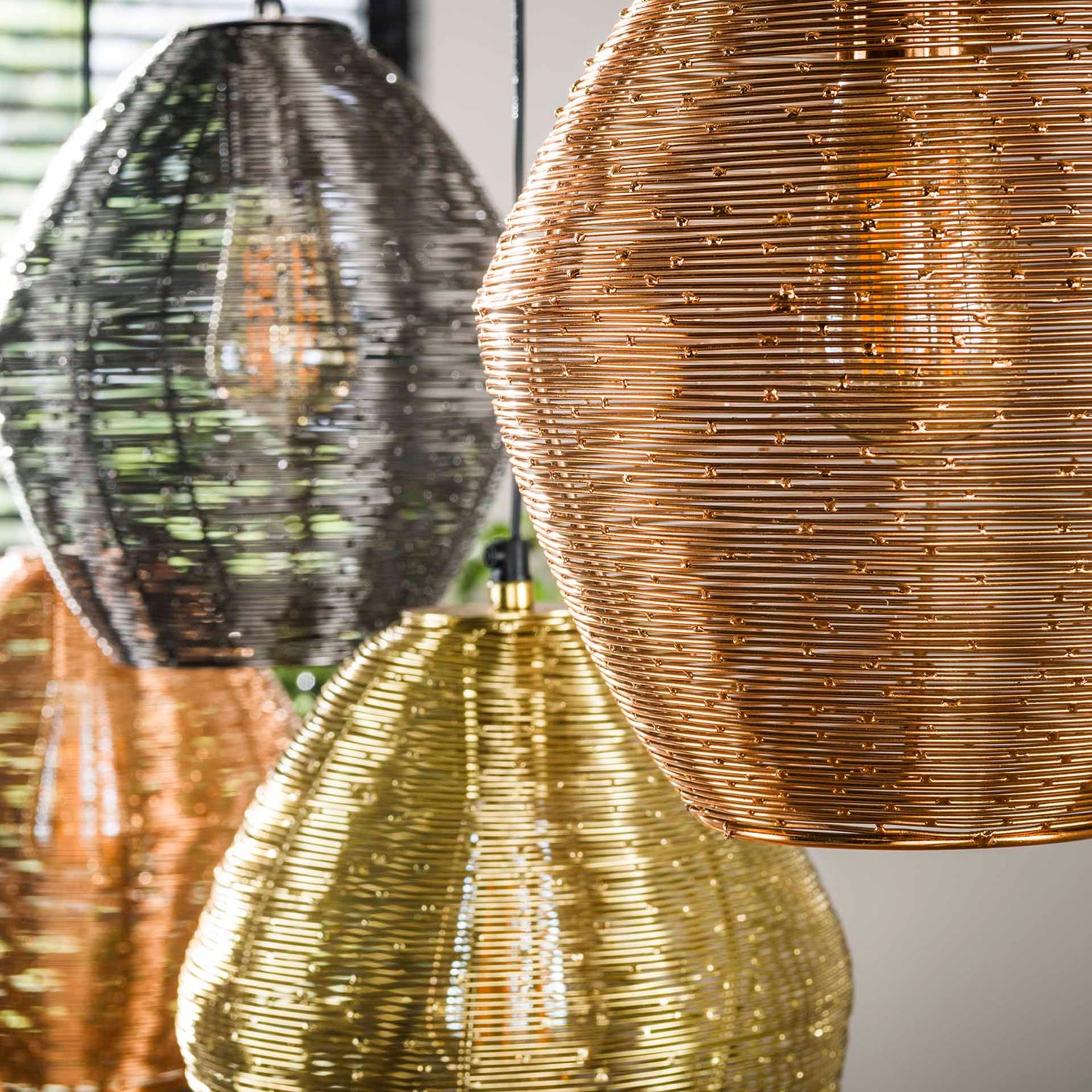 Hanglamp met 5 Lampen Web Mix - 118x26x150 cm - Mat Nikkel Mix Color