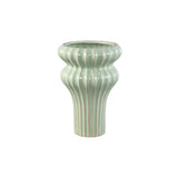 Glenna Mint Ceramic Round Ribbed Pot W Bulbs M