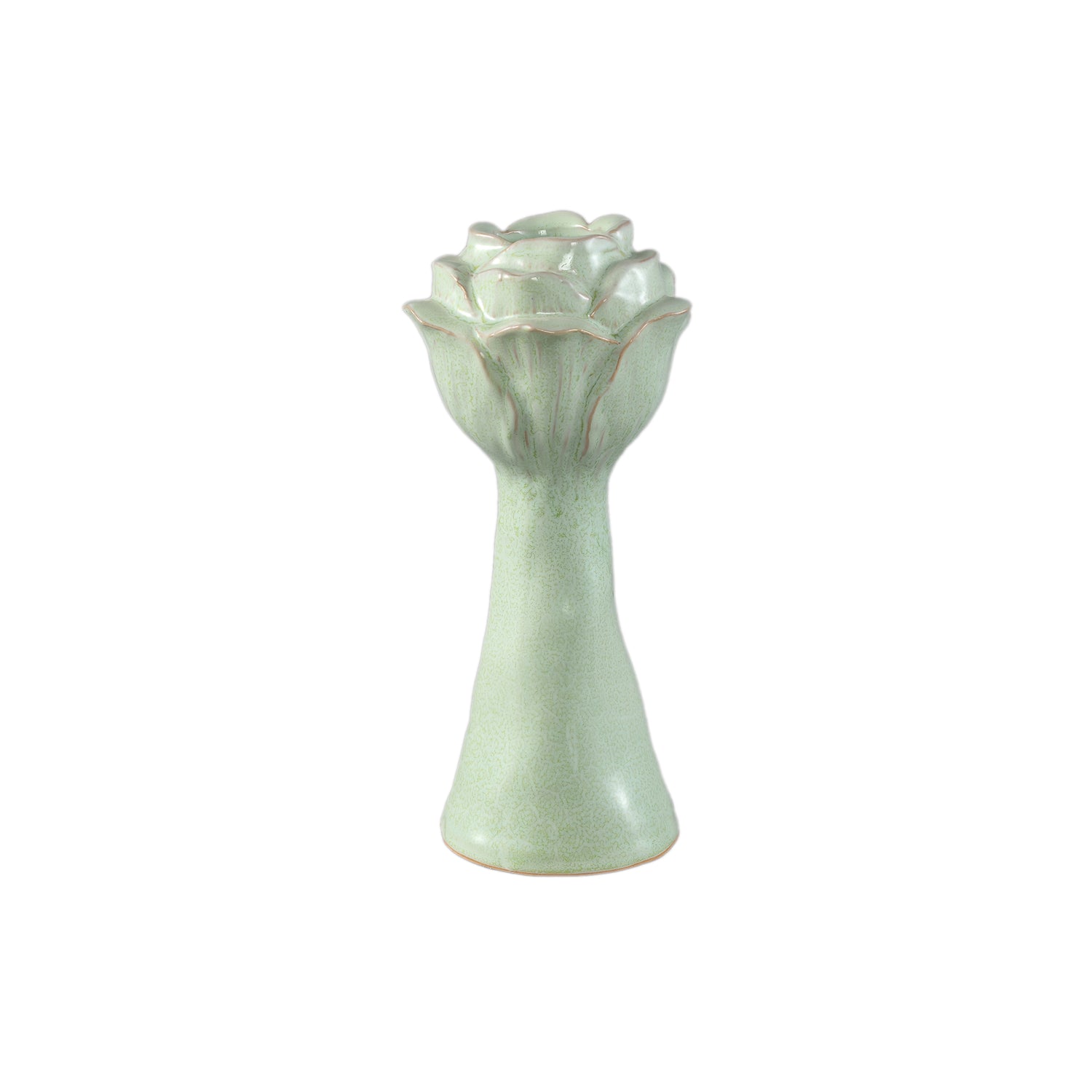 Minerva Mint Green Ceramic Flower Shaped Vase L