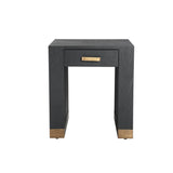 Tiess Black Wooden Veneer Bed Sidetable 1 Drawer