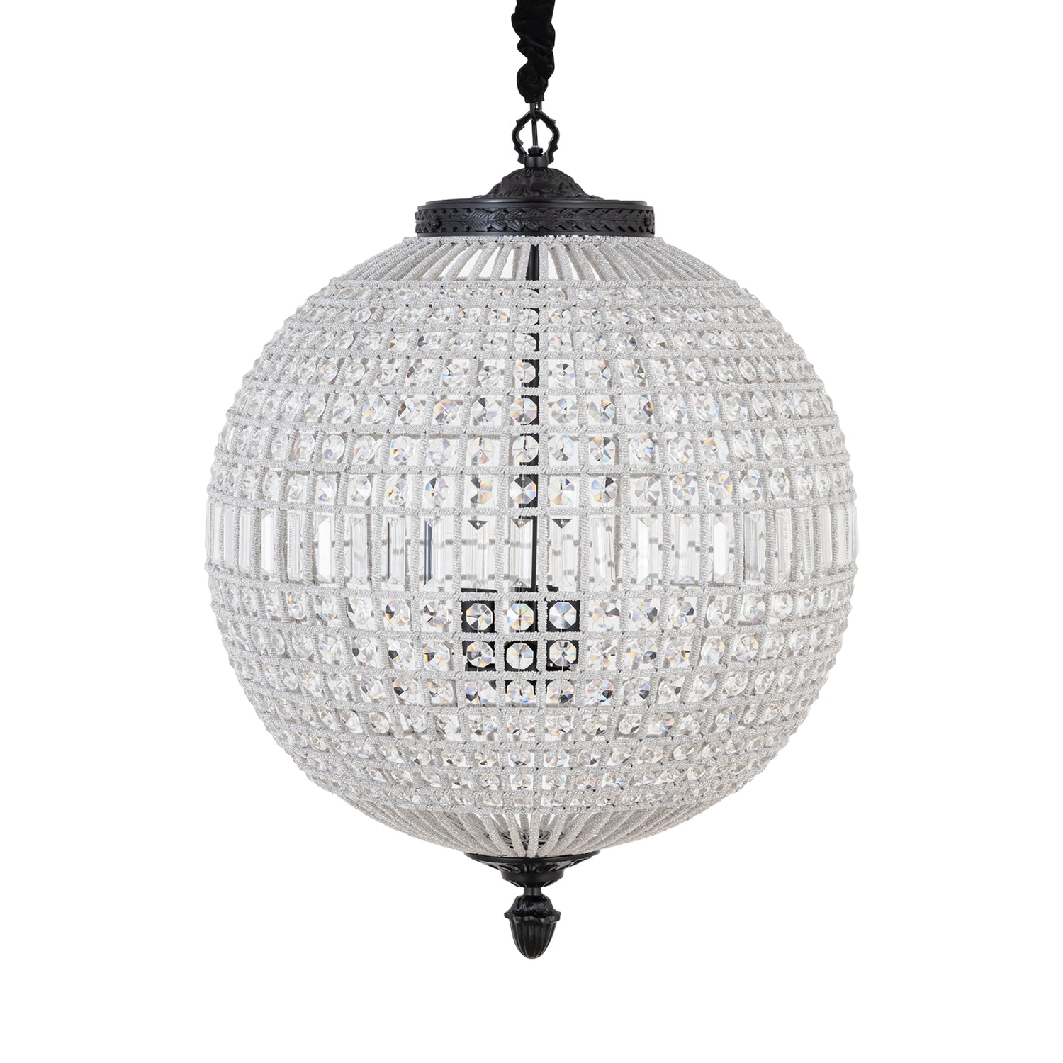 Jaris Crystal Hanging Ball Chandelier Lamp L