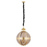 Mikk Brass Antique Luster Glass Hanging Lamp Rnd L