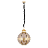 Mikk Brass Antique Luster Glass Hanging Lamp Rnd M