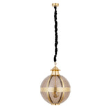 Mikk Brass Antique Luster Glass Hanging Lamp Rnd M