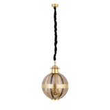Mikk Brass Antique Luster Glass Hanging Lamp Rnd S