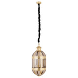Mikk Brass Antique Lusterglass Hanging Lamp Oval L