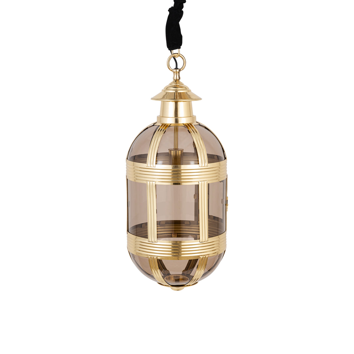Mikk Brass Antique Lusterglass Hanging Lamp Oval S
