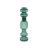 Galinda Dark Green Ribbed Glass Candle Holder S