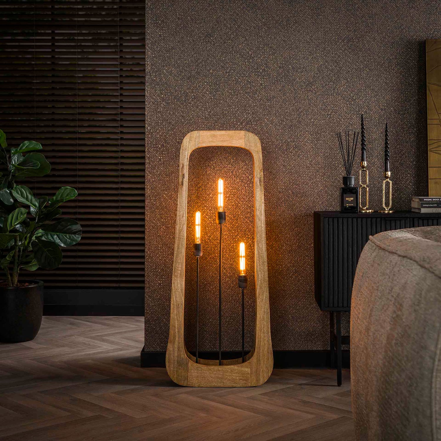 Vloerlamp 3L Bray - 50x14x120 cm - Mango Naturel