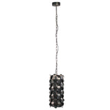 Jaye Black Iron Hanging Lamp Circle Pattern Small