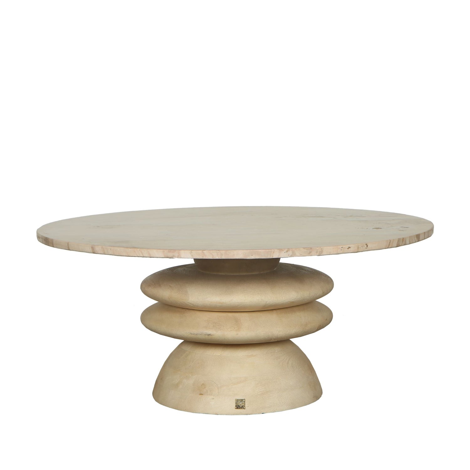 Callain Natural Mango Wood Coffee Table Marble Top