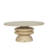 Callain Natural Mango Wood Coffee Table Marble Top