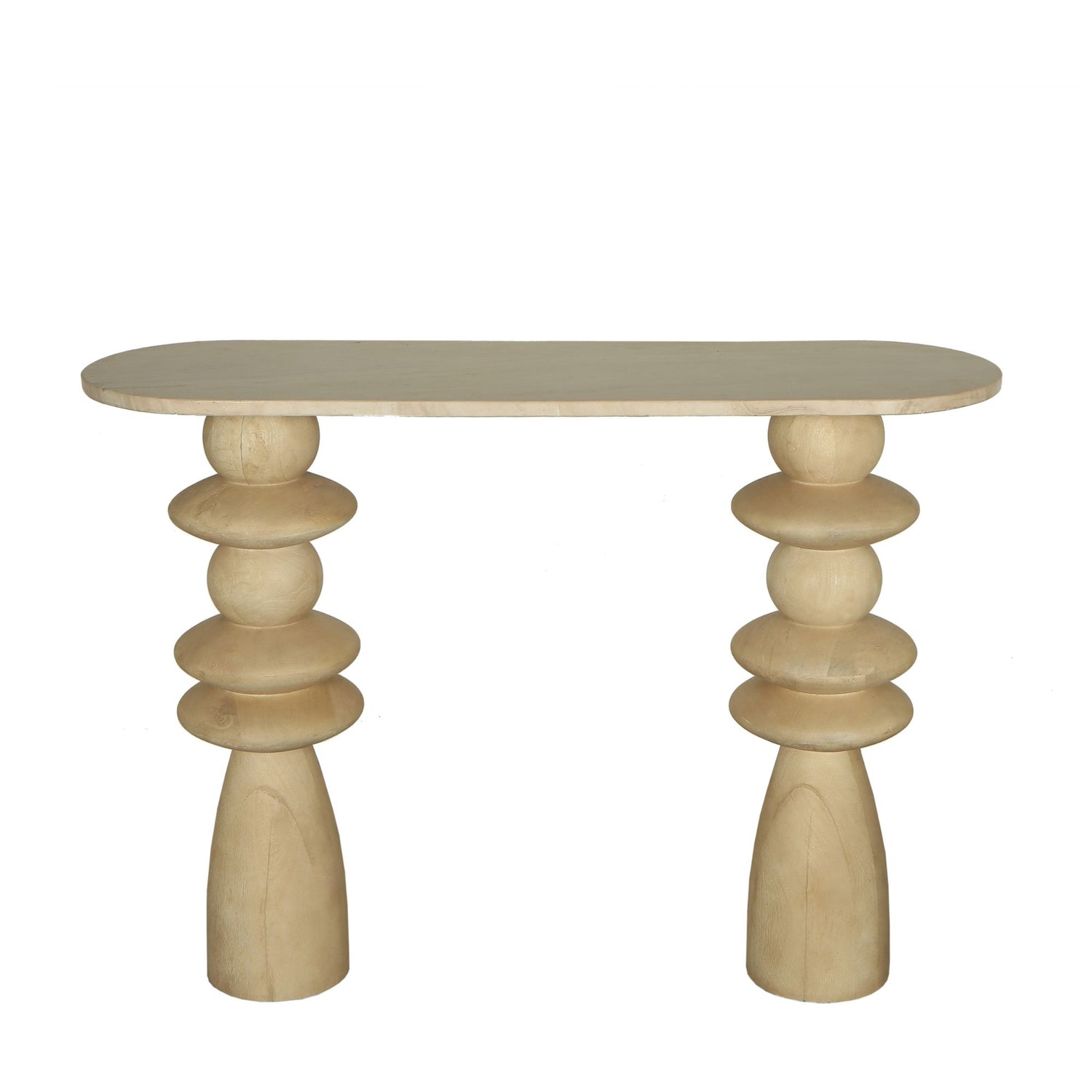 Callain Natural Mango Wood Side Table Marble Oval