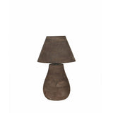 Peake Brown Mango Wood Round Table Lamp Low