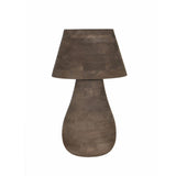 Peake Brown Mango Wood Round Table Lamp Big