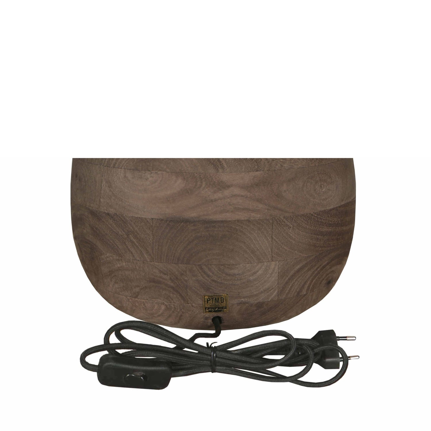 Peake Brown Mango Wood Round Table Lamp Big