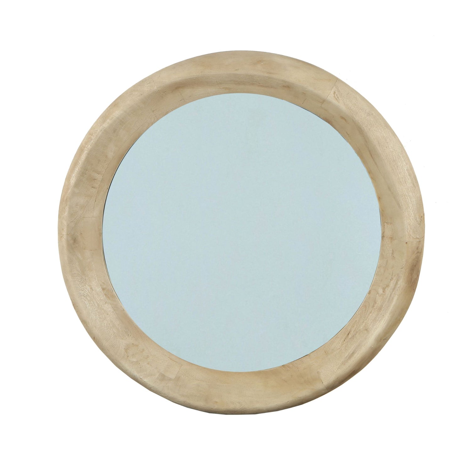 Noam Natural Mango Wood Round Mirror L