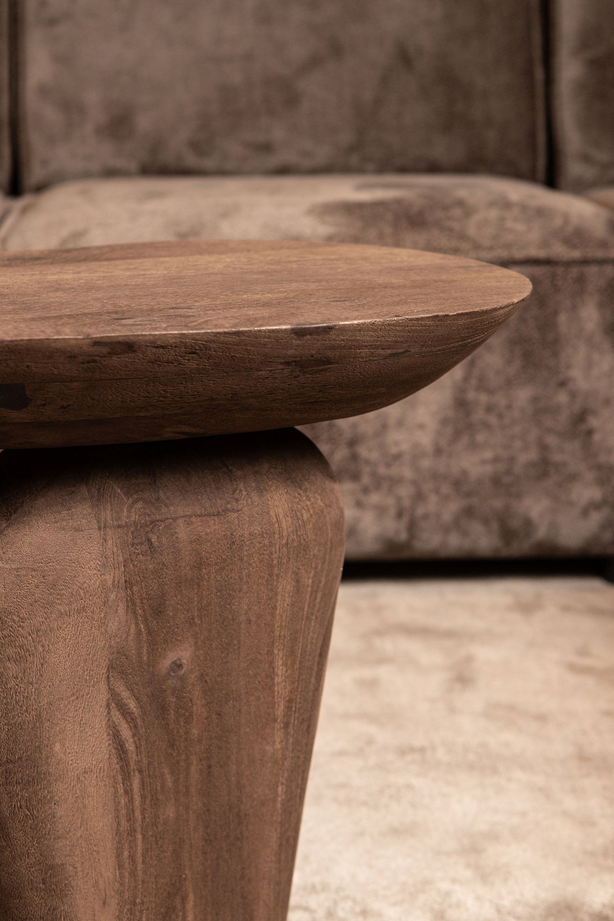 Harshad Brown Mango Wood Side Table Organic