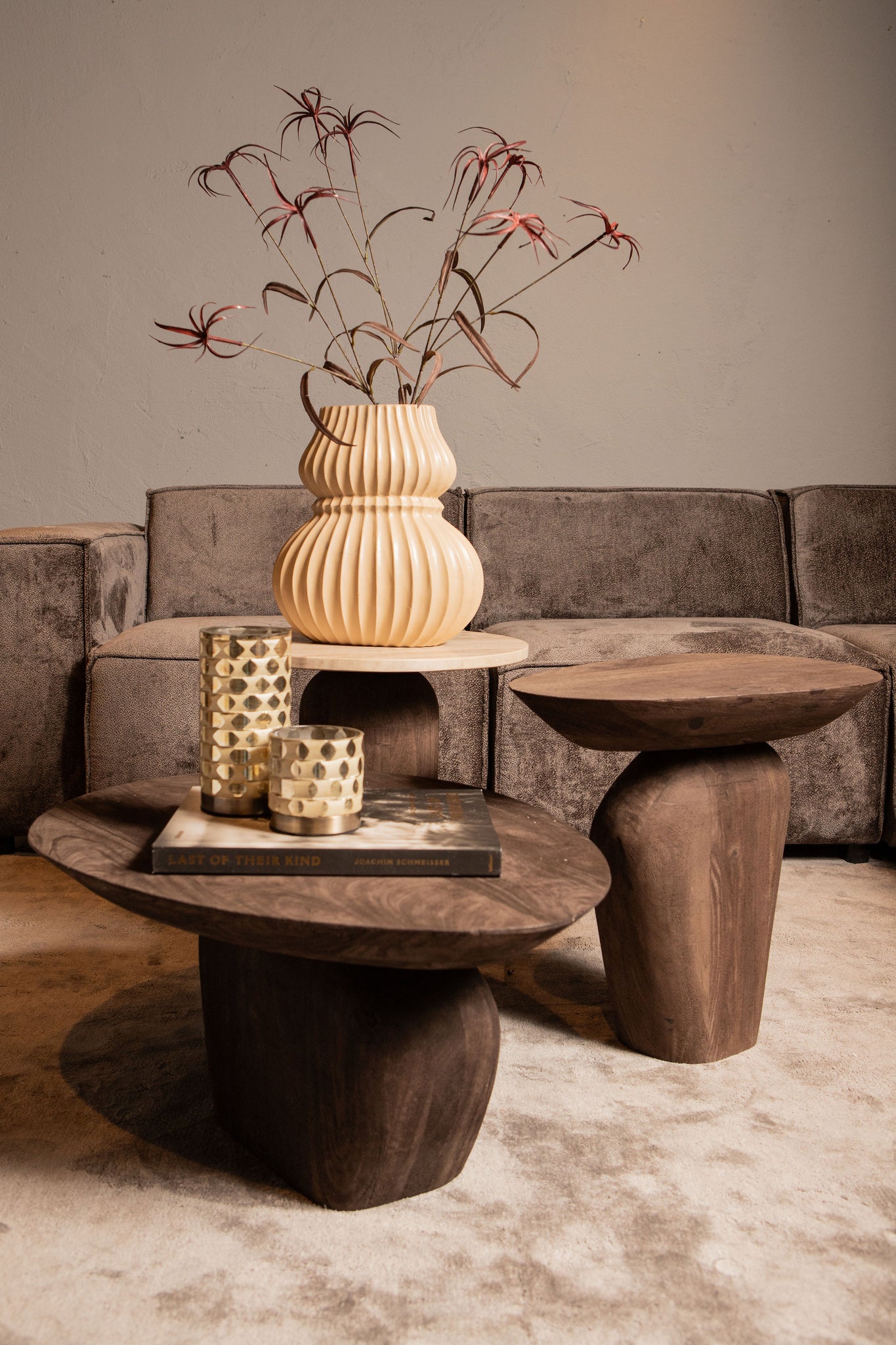 Harshad Brown Mango Wood Side Table Organic