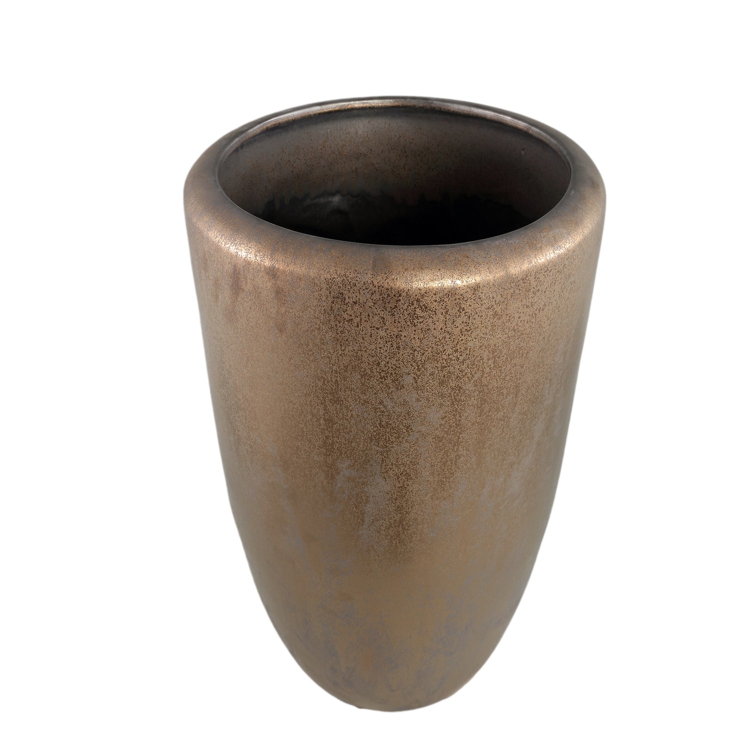 Kyleigh Bronze Round Ceramic Pot Smooth High L