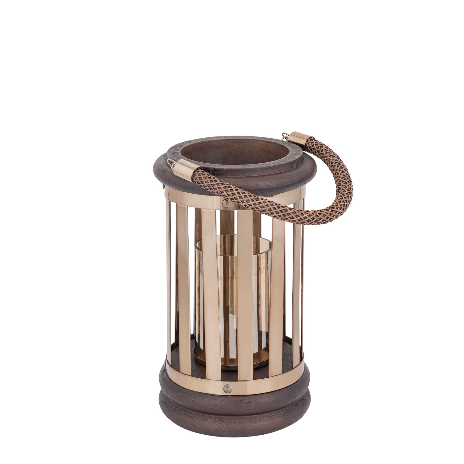 Sjorsh BrownGold Mango Wood St. Steel Lantern S