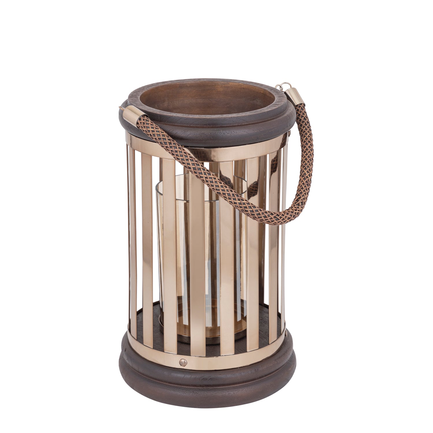 Sjorsh BrownGold Mango Wood St. Steel Lantern L