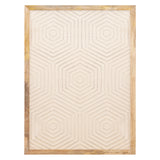 Elasah Cream Wooden Rect Wall Panel Hexagon