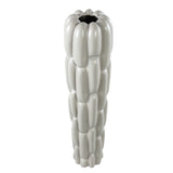 Seanis Grey Round Ceramic Vase Block Pattern L