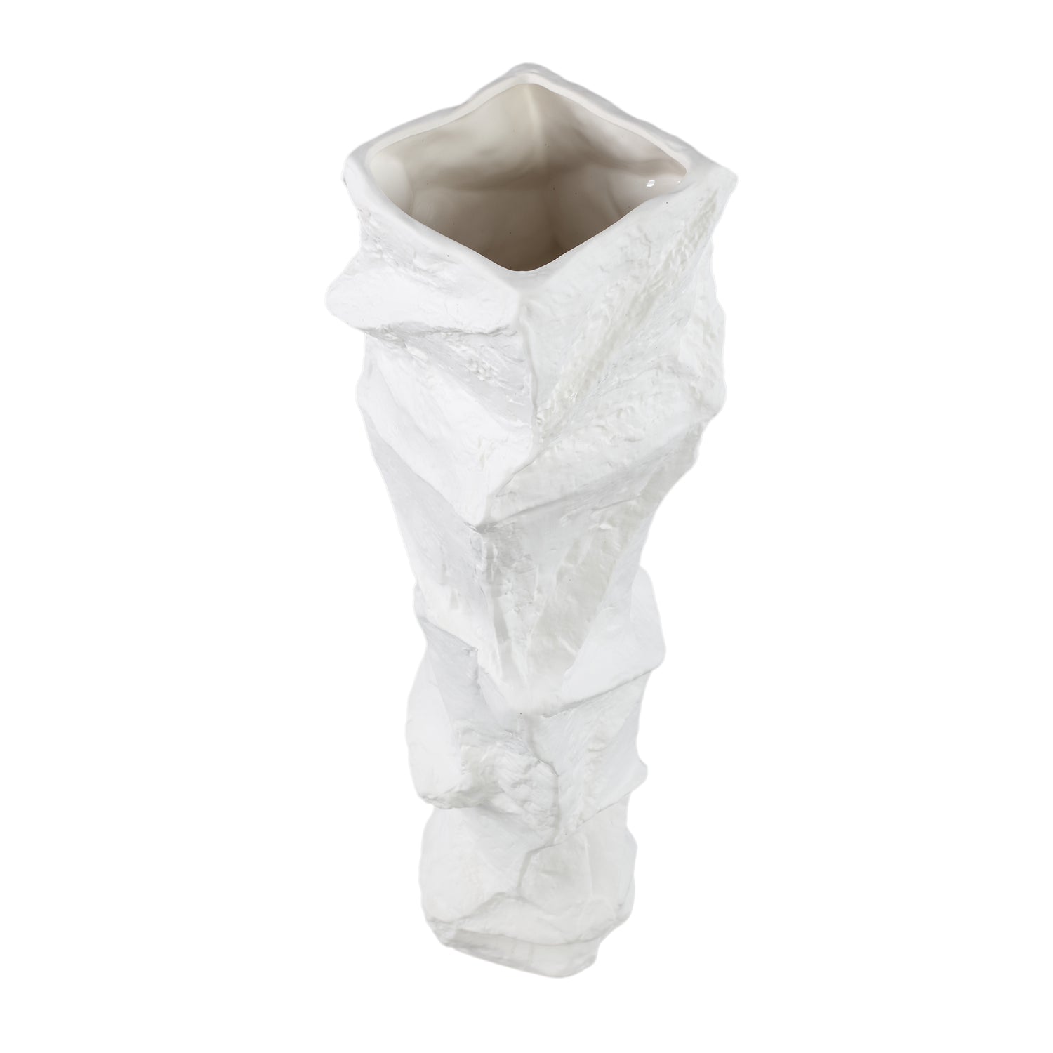 Kellie White Ceramic Organic Shaped Vase Low