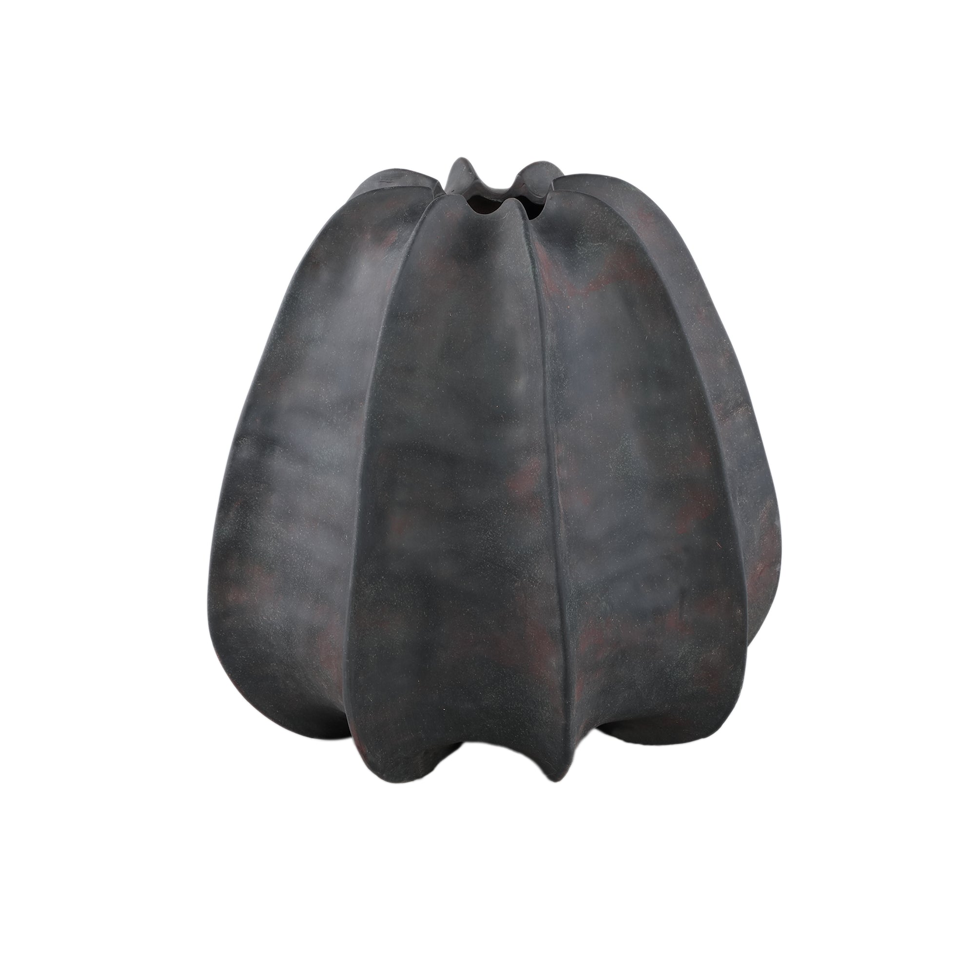 Grayson Black Ceramic Round Ribbed Vase Wide – Bankstelplus