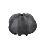 Grayson Black Ceramic Round Ribbed Vase Low