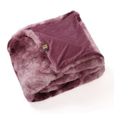 Linde Burgundy Faux Fur Bedspread Giftbox 220x240
