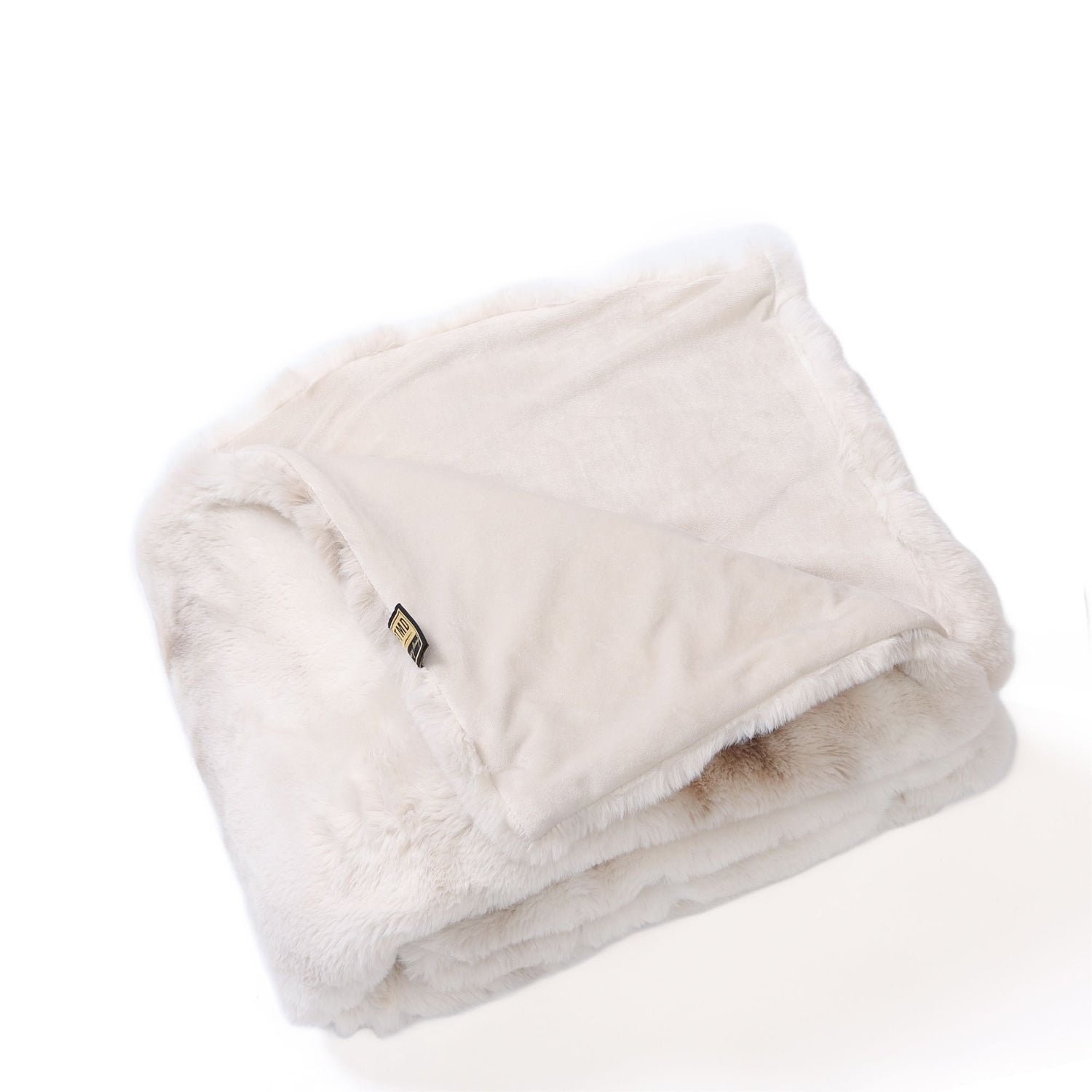 Linde Offwhite Faux Fur Plaid In Giftbox 150 X 200