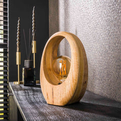 Tafellamp met 1 lamp Arch wood - 20x13x30 cm - Naturel - Mango