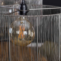 Hanglamp met 2 Lampen Stringshade Metal - 120x41x150 cm - Zwart - Nikkel