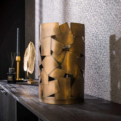 Tafellamp met 1 lamp patch cylinder - 23x23x38 cm - Brons Antiek