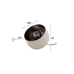 Tafellamp Basket Ø28 - 28x28x26 cm - Naturel Grey