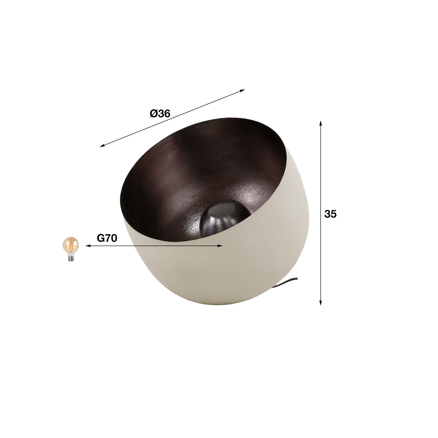 Tafellamp Basket L - 36x36x35 cm - Naturel Grey