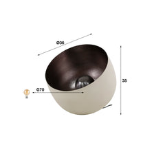 Tafellamp Basket L - 36x36x35 cm - Naturel Grey