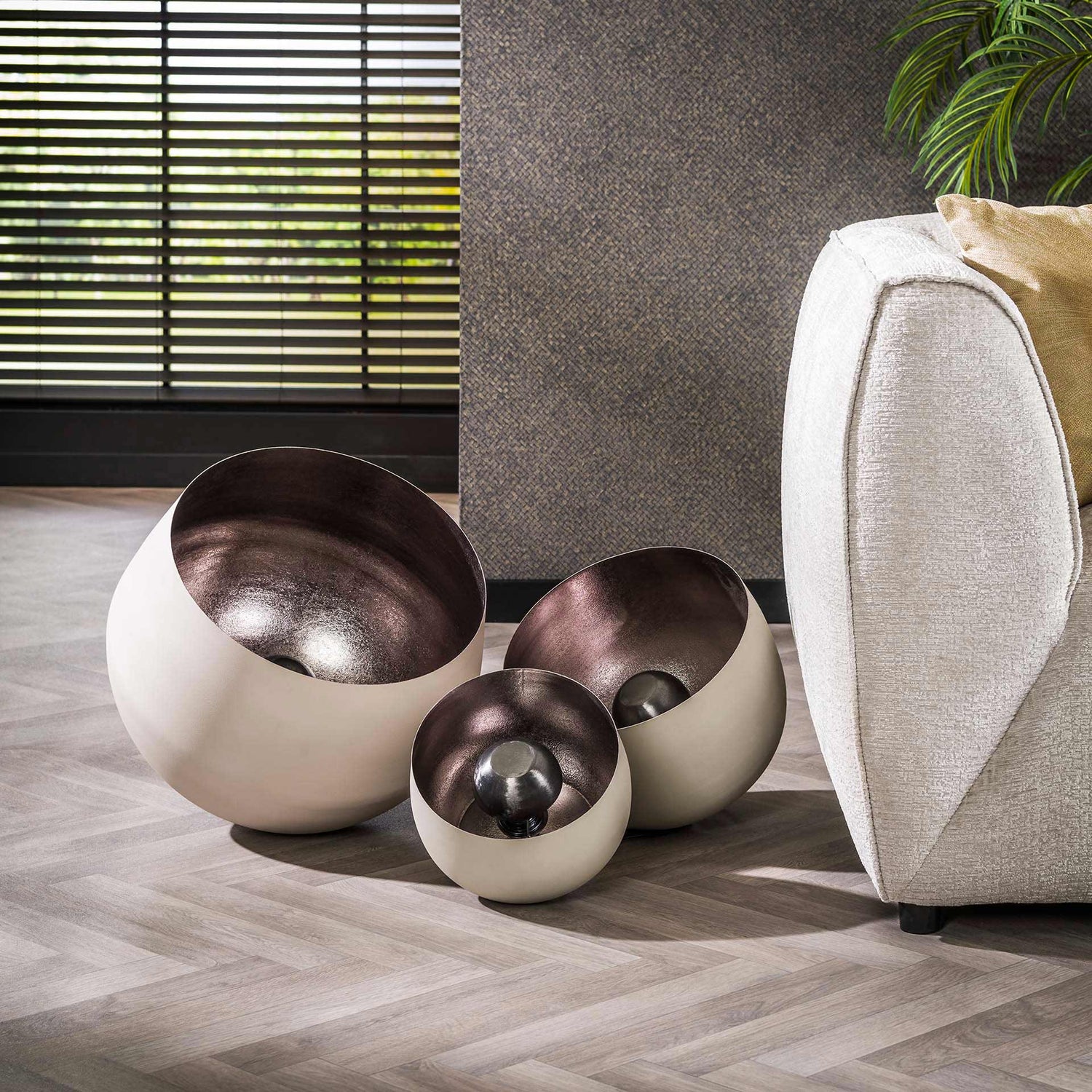 Tafellamp Ø50 Basket XL - 50x50x46 cm - Naturel Grey