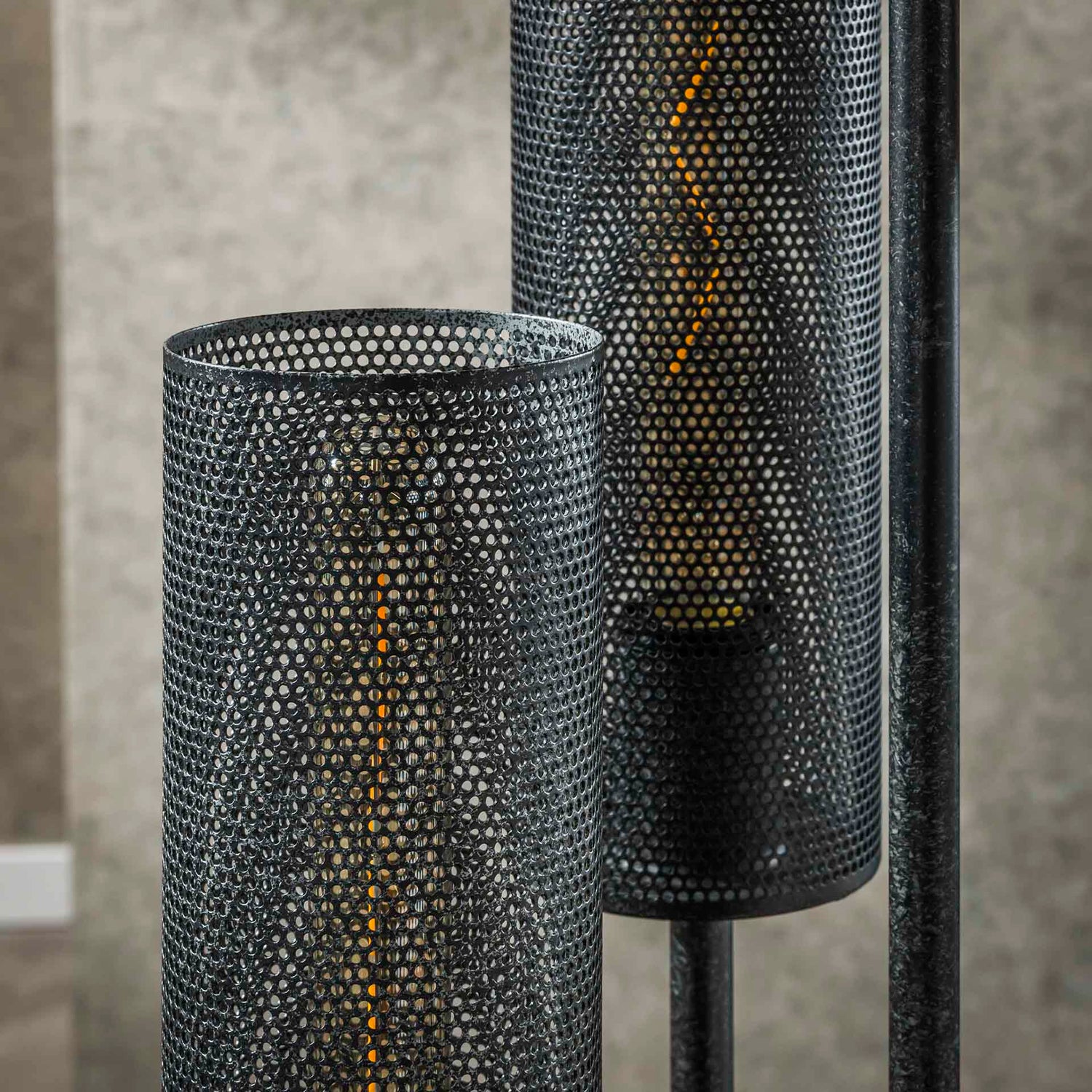 Vloerlamp met 5 Lampen Getrapt Tube Mesh - 32x32x172 cm - Artic Zwart